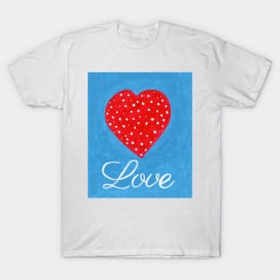 Red Heart. Love Original Watercolor Painting Fine Art Print Landscapet Art Print from Watercolor Painting Original Wall Art T-Shirt